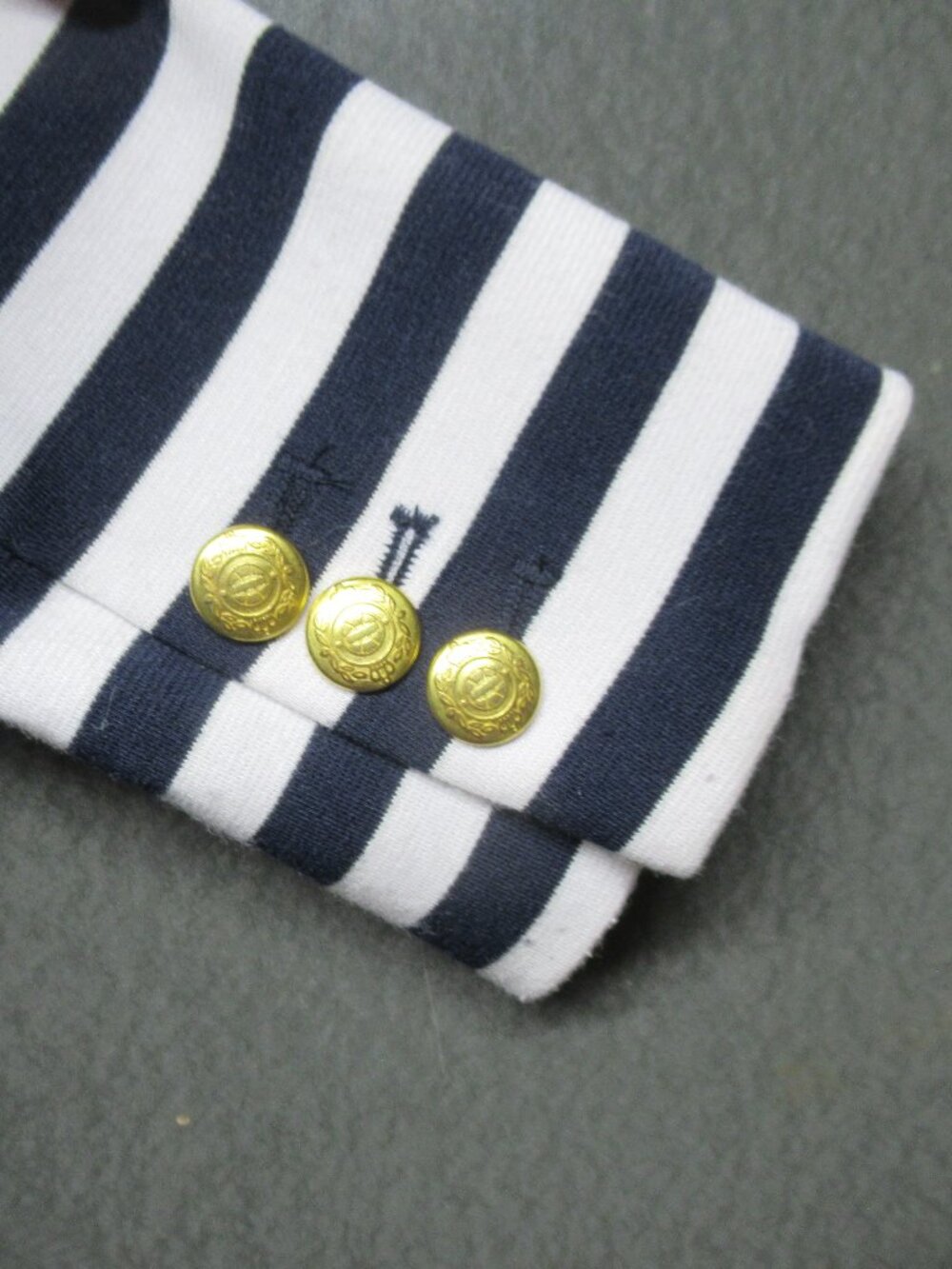 Navy Blue and White Stripe Nautical Style Blazer - Picture 7 of 7